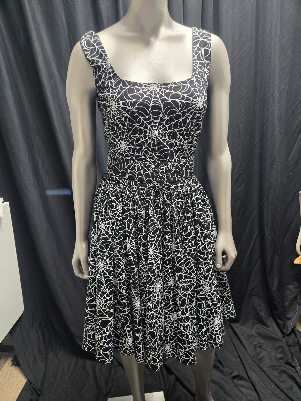 Black & White Spider Fit-and-Flare Dress